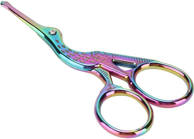 Edelstahl Handarbeitschere mit Kran Design in Blau für Nähen und Stickerei - Bild 1