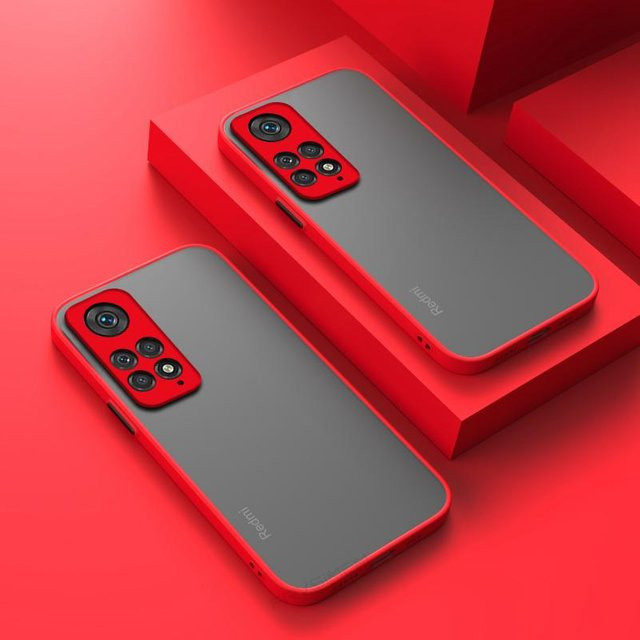 Stoßfeste Handyhülle für Xiaomi Redmi Note 11 Pro 5G, Mi Note 11S und Redmi Note 11S in Transparent/Grau, matt und transluzent aus hartem PC-Material - Bild 1