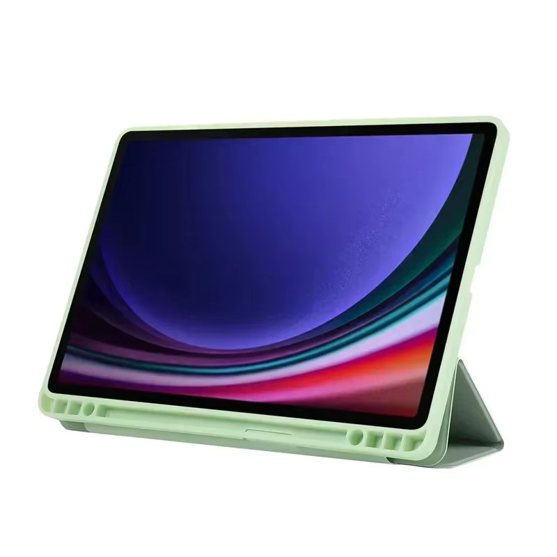Samsung Galaxy Tab S10 Lite Schutzhülle mit Stifthalter und Klappfunktion in Schwarz und Grün - Bild 3
