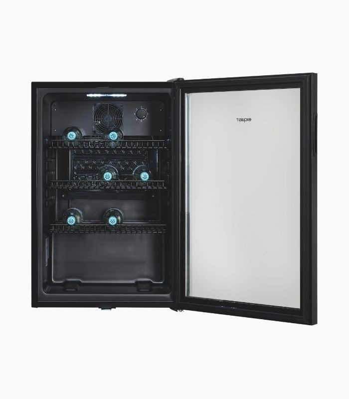 Exquisit Glastürkühlschrank GKS120-GT-160C Schwarz 118 l mit Umluft und Türschloss - Bild 4