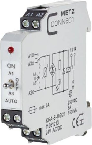 Metz Connect Koppelbaustein 24 V/AC/DC mit 1 Wechsler in Weiß - Bild 1