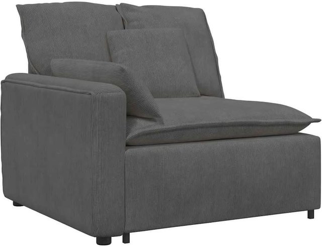 vidaXL Modulares Sofa Endmodul mit Armlehne und Kissen, Dunkelgrau, Breite: 100 cm - Bild 1