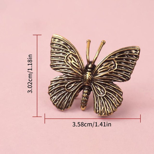 Schmetterlingsfiguren aus massivem Messing in Gold von Yiran Furniture als dekorative Insektenstatue und Schreibtisch-Ornament - Bild 1