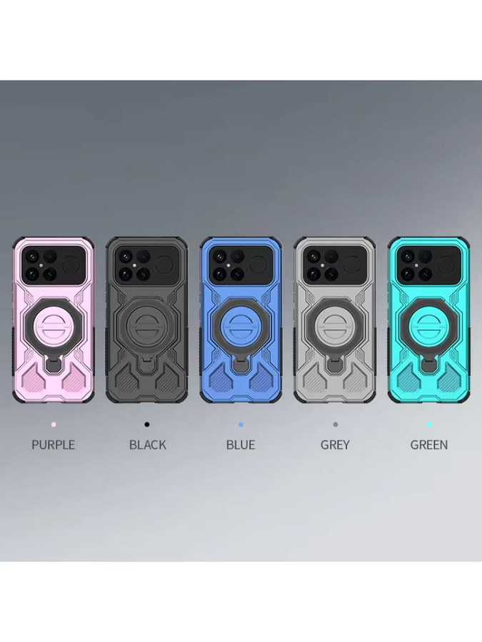 Robuste und stoßfeste Handyhülle für Xiaomi POCO M8 F7 K80 Pro Ultra und Redmi K90 Pro Max mit magnetischem Ständer und harter Abdeckung in Blau oder Grün - Bild 7