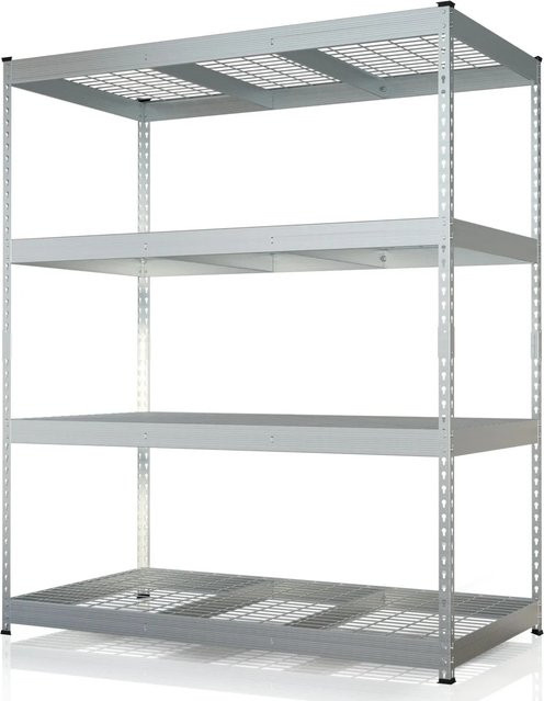 Floordirekt Schwerlastregal Yukon Rivet mit 4 Böden, verzinkt, Farbe: Silber, B/T/H: 160 x 150 x 80 cm - Bild 1