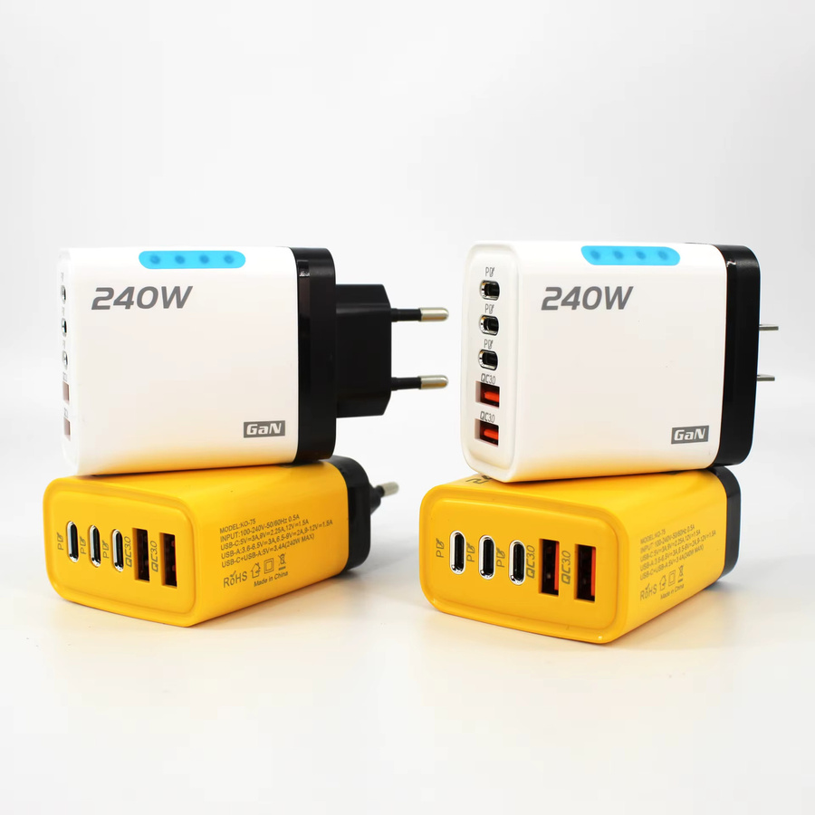 OBHO 240W GaN-Ladegerät mit Status-LED, 3 USB-C PD-Anschlüssen und 2 USB-A QC3.0 Anschlüssen - Bild 5