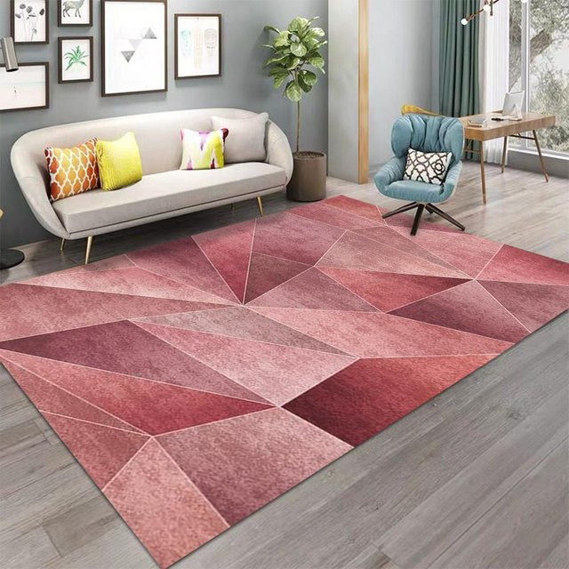 Karpetti Teppich in Rot mit geometrischem Design, modern und minimalistisch, B/T: 80 x 50 cm - Bild 1