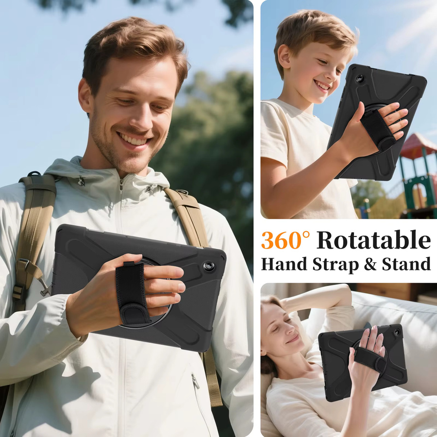 LFOIQN Kinderhülle für Samsung Galaxy Tab A9 Plus 11 Zoll SM-X210 Stoßfeste Schutzhülle mit Ständer in Schwarz - Bild 5
