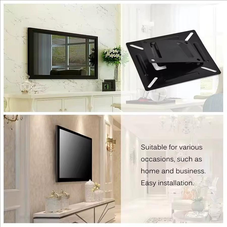Wandhalterung für TV, LCD LED Monitor und Flachbildschirm in Schwarz, passend für VESA 75 und 100, für Bildschirme von 12 bis 24 Zoll - Bild 1