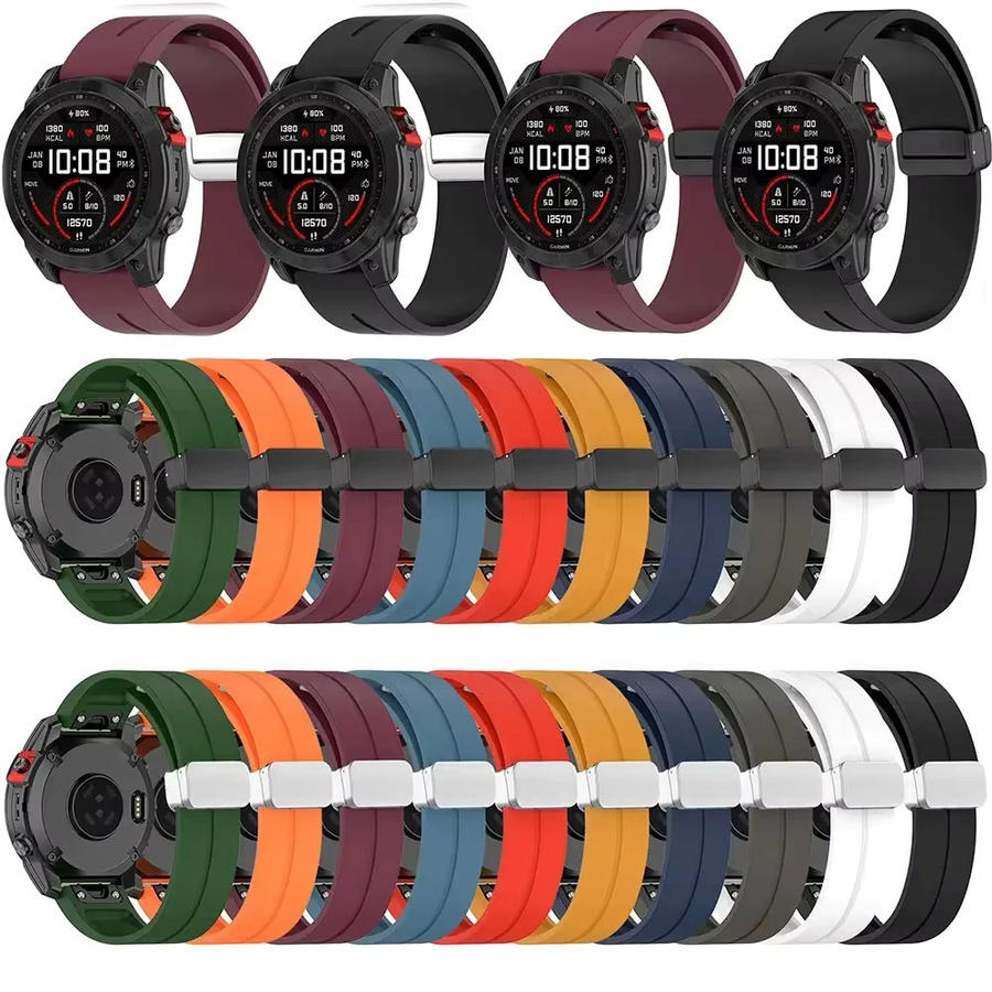 CHIICSMART Uhrenarmband Silikon, Magnetverschluss, Schwarz, Unisex - Bild 4