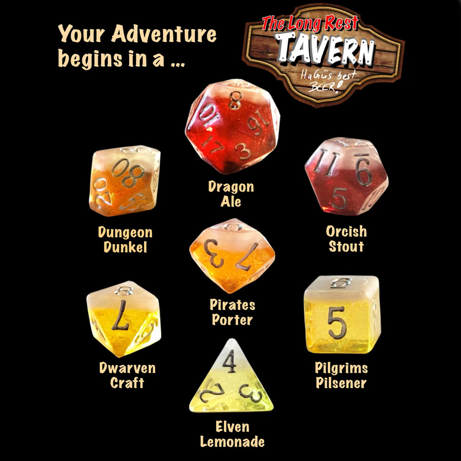 BESCON Das Tavern-Trinkspiel, polyedrisches Bierwürfelset, Fantasy, Kunststoff, Bunt / Mehrfarbig - Bild 2