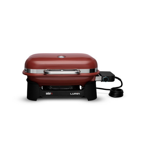 Weber LUMIN Compact Elektrogrill in Dunkelrot mit 2,2 kW Leistung und Grillfläche von 42 x 28 cm - Bild 4