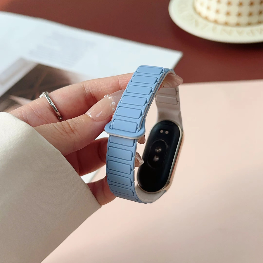 JDFANS Uhrenarmband Silikon, Magnetisch, Blau, Unisex, Xiaomi Mi Band 9, Smart Band 8 - Bild 3