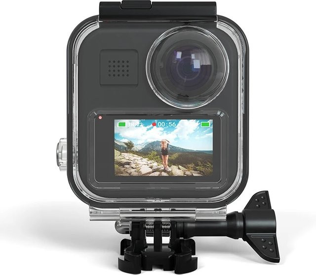 Wasserdichtes Gehäuse für GoPro Max mit Touchscreen für Unterwasseraufnahmen, transparent - Bild 1