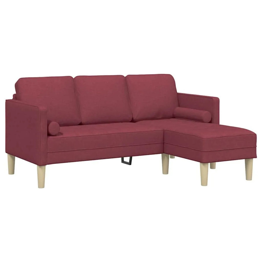 vidaXL Sofa Set L-Form in Weinrot mit Kissen aus Polyester - Bild 2