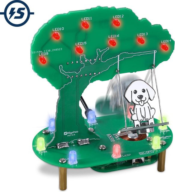 DIY Swing Soldering Project Kit Hundeschaukel, Elektronische Übungssets mit RGB-LED-Leuchten - Bild 1