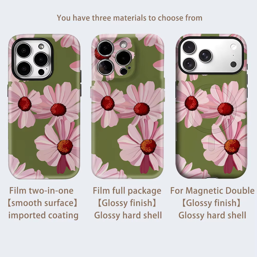 Potdemiel Pink Daisy Delight Robuste Handyhülle für iPhone 17 16 15 14 13 Pro Max Plus mit Magnetfunktion in Pink - Bild 2