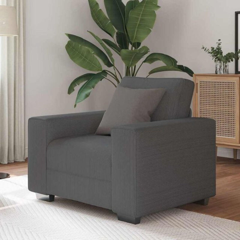 Modernes Sessel aus Cordstoff in Anthrazit von vidaXL - Bild 1