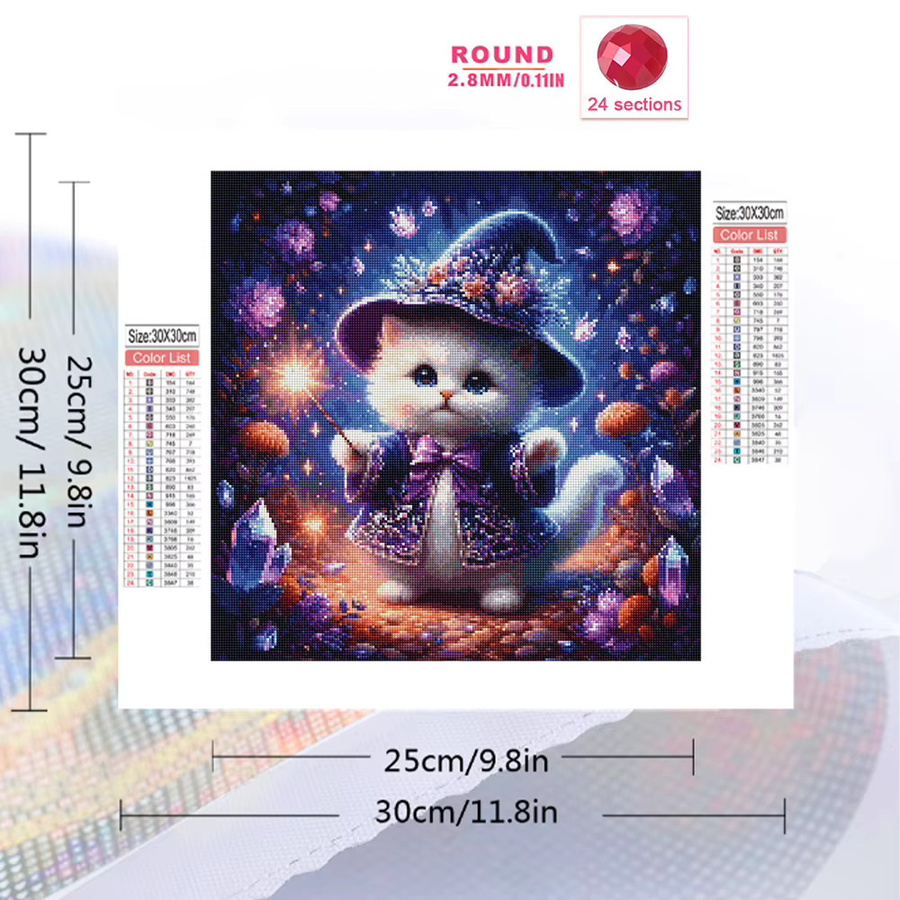 Evershine DIY Diamant Mosaik Katze, Diamant Malerei, Bunt / Mehrfarbig - Bild 2