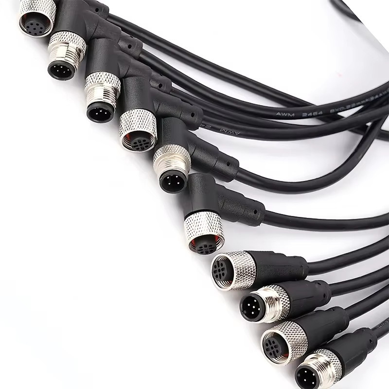 Wasserdichter M12-Sensor-Stecker mit Kabel 2 Meter, männlich und weiblich, Schwarz, PVC, integrierter Spritzguss - Bild 4