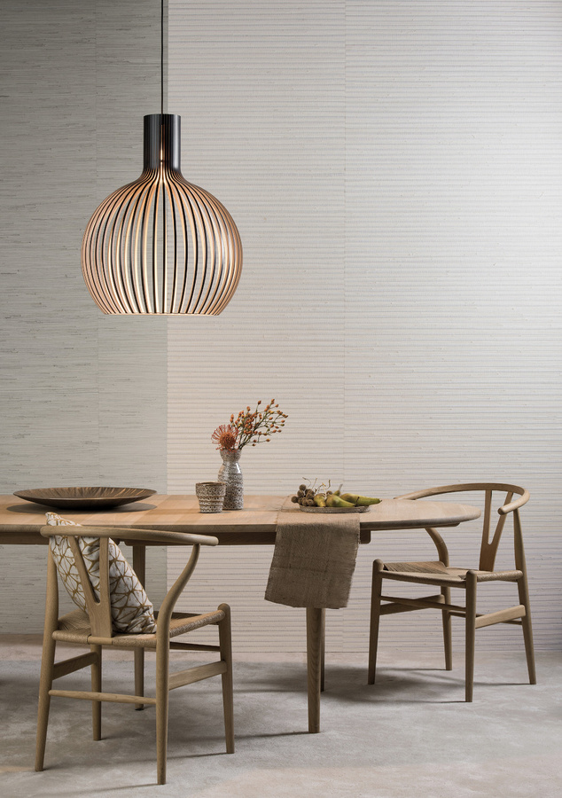 Omexco Tapete Shades of Pale SOP4123 in Beige und Weiß mit Streifenmuster und Nature-Look aus Vlies - Bild 1