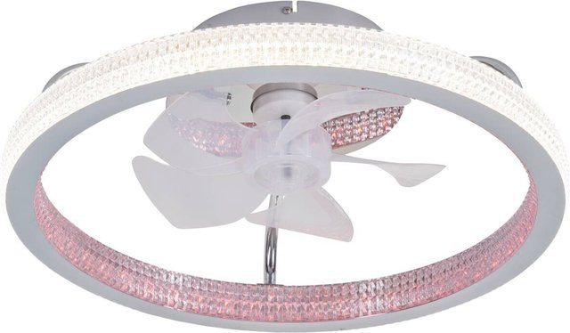 POCOline LED-Deckenventilator Eliana in Silber mit Fernbedienung, Höhe: 16 cm, Durchmesser: 50 cm - Bild 1