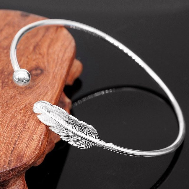 GaGa-Duck Armreif 925 Sterling Silber, Feder-Kugel, Damen - Bild 1