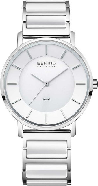 Bering Damenuhr Solar, Ceramic, Edelstahl, Weiß, 35 mm, 3 ATM - Bild 1
