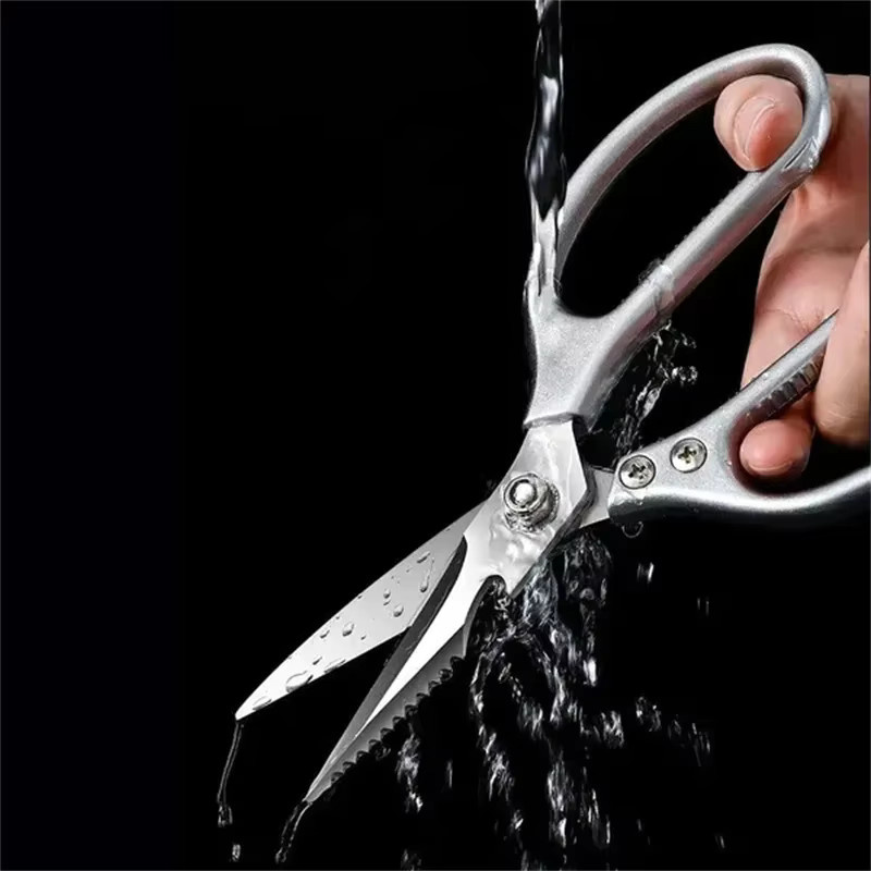 Professionelle Multifunktions-Küchenschere aus Edelstahl in Silber für Geflügel, Fisch und Knochen - Bild 5