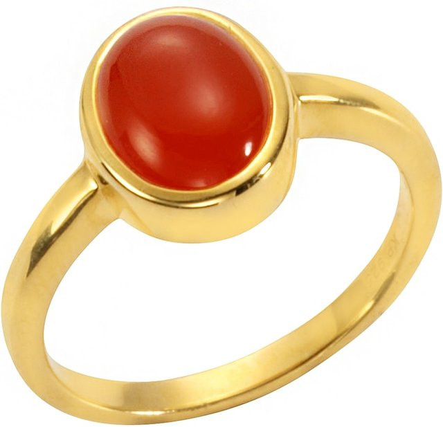 Jamelli Ring 925 Silber, vergoldet, Carneol, Damen - Bild 1