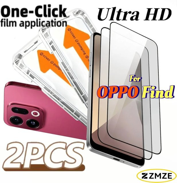 2er-Pack Glänzende Displayschutzfolien aus gehärtetem Glas für OPPO Find X9 Ultra X9+ X9S Pro X8S X8S+ X8 X8 Ultra X9 X9 Pro, Transparent - Bild 1