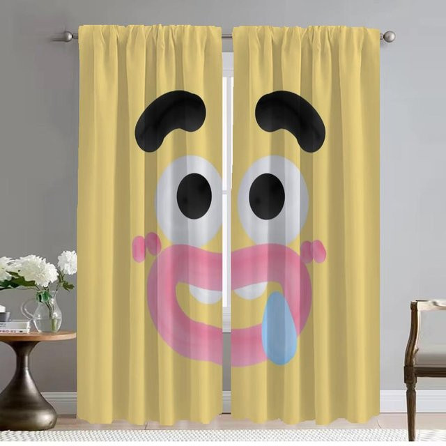 Elegante Tüll-Vorhänge mit Linienmuster für dein Schlafzimmer, 2 Paneele, Farbe: Gelb, Breite: 50 cm, Höhe: 70 cm - Bild 1