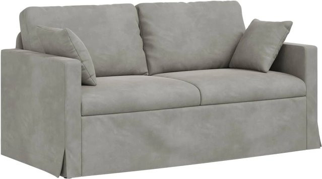 vidaXL Sofa Hellgrau aus Samt mit Metallrahmen B/T/H: 158 x 78 x 80 cm - Bild 1