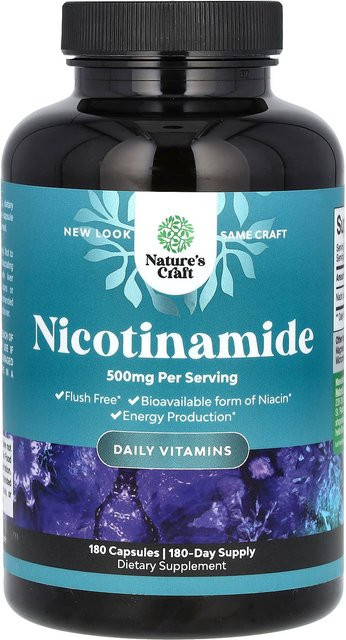 Nature's Craft Niacinamid Kapseln, 500 mg, 180 Stück - Bild 1