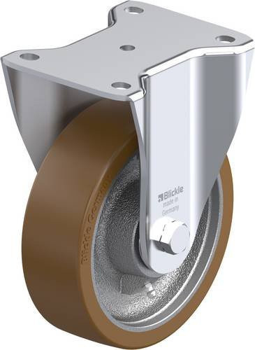 Blickle Bockrolle BH-GB 160K in Silber und Braun mit 160 mm Rad-Durchmesser und 800 kg Tragfähigkeit - Bild 1