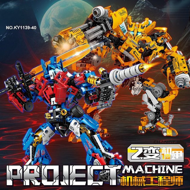 KAZI Dual Form Transforming Roboter, Montage Modell, Bausteine Spielzeug - Bild 1