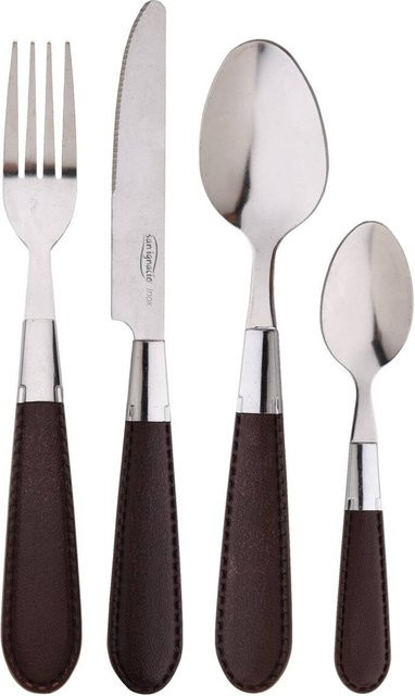 SAN IGNACIO Besteckset Brinny aus Edelstahl in Silber und Braun, 24-teilig - Bild 1