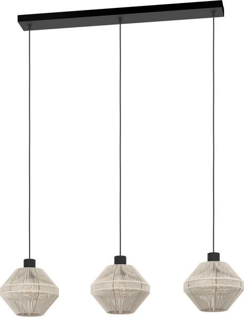 Eglo Pendelleuchte MIDSUMER in Beige und Schwarz aus Metall und Rattan mit E27 Fassung - Bild 1