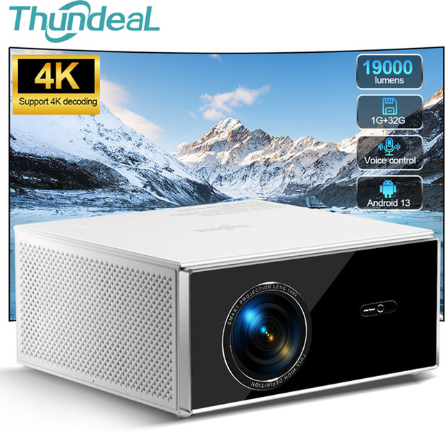 ThundeaL TDA7W Android Beam-Projektor in Weiß mit WiFi und Full HD 1080P für Heimkino und Outdoor-Meetings - Bild 1