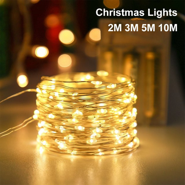 ATcomm LED Kupferdraht Lichterkette Batteriebetrieben für Weihnachten, Hochzeit und Party in Gold/Messing - Bild 1