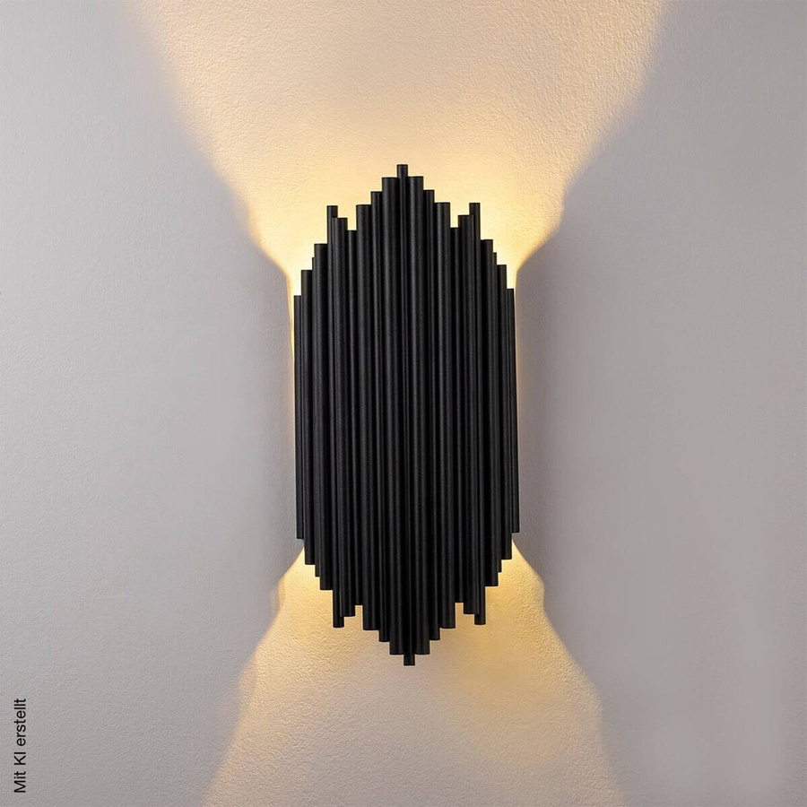 Opviq Wandleuchte aus Metall in Schwarz, modern, E14, B/H/T: 8 x 40 x 18 cm - Bild 3