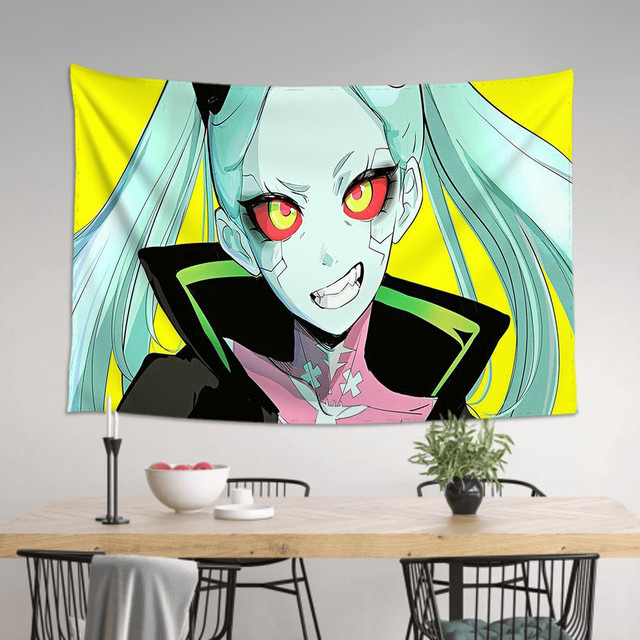 Cyberpunk Edgerunners Wandteppich als moderne Raumdekoration in Mehrfarbig, B/H: 70 x 50 cm - Bild 1
