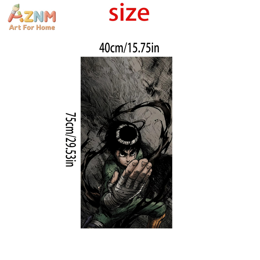 Kayou Naruto Rock Lee Leinwand-Wandkunstdruck im Sketch Style, mehrfarbig, ungerahmt - Bild 2