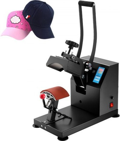 VEVOR Cap Hitzepresse Schwarz mit digitalem LED Temperatur- und Zeitcontroller, Kappenpresse für Mützen und Caps, 14 x 8 cm - Bild 1