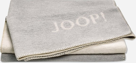 Wohndecke JOOP! MELANGE-DOUBLEFACE aus Baumwolle in Stein-Silber - Bild 1