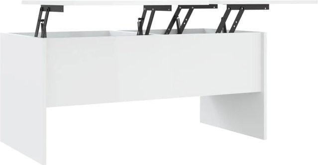 vidaXL Couchtisch in Hochglanz-Weiß, modern und rechteckig, Holzwerkstoff, B/T/H: 102 x 50,5 x 46,5 cm - Bild 1