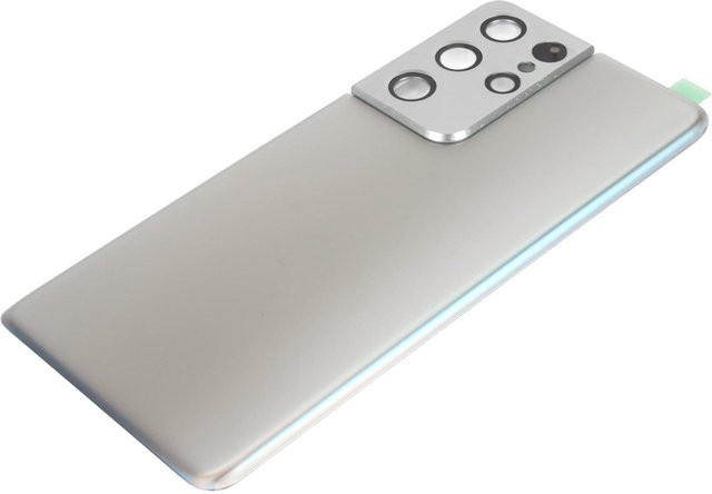 Samsung Galaxy Ersatz-Rückglas in Silber mit vorinstalliertem Kamerarahmen und Klebeband - Bild 1