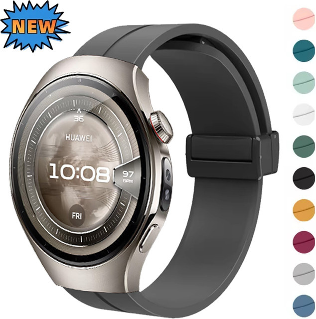 Uhrenarmband Silikon, Magnetisch, Schwarz, Unisex - Bild 1