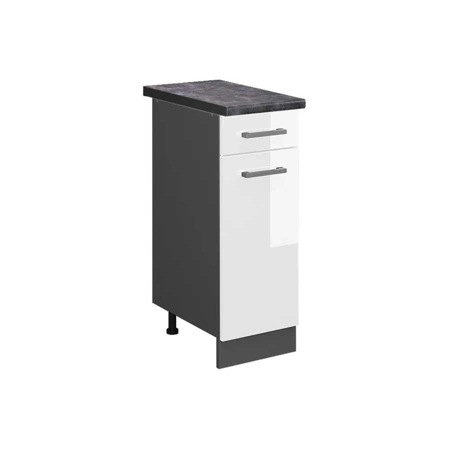 Vicco Küchenunterschrank R-Line Weiß Hochglanz Anthrazit B: 30 cm, H: 81,6 cm, T: 60 cm - Bild 2