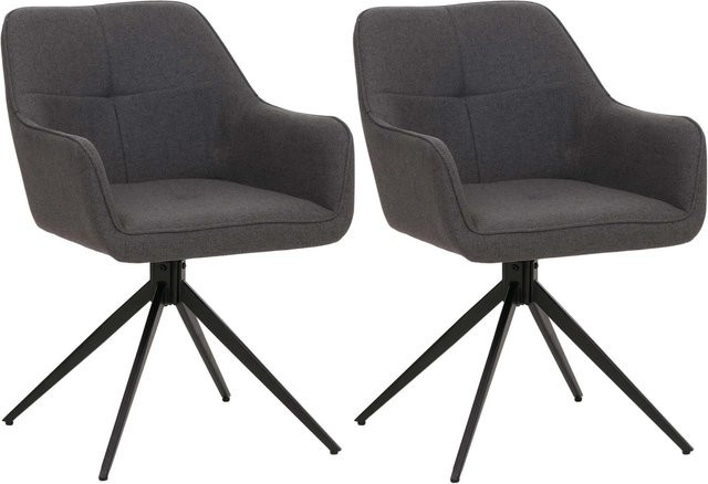 CHEFGASTRO Esszimmerstuhl 2er-Set in Grau aus Stoff und Textil, B/T/H: 80 x 53 x 59 cm, Sitzhöhe: 41 cm - Bild 1